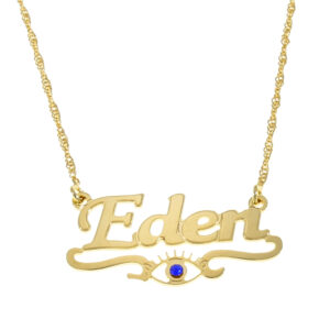 שרשרת שם עם עין מובנה באמצע