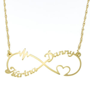 שרשרת אינפיניטי עם לב ודופק  - 2cm/4.5cm