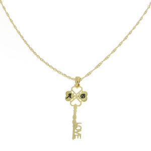 שרשרת מפתח עם חריטת אותיות (כ - 3.3cm/1.2cm)