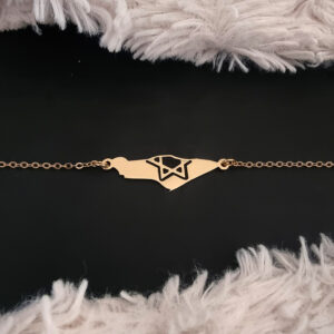 צמיד ארץ ישראל מלא עם חצי מגן דוד חלול