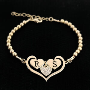 צמיד לב הלבבות + לב משובץ