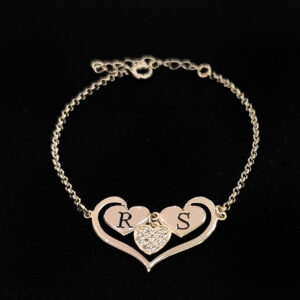 צמיד לב הלבבות + לב משובץ