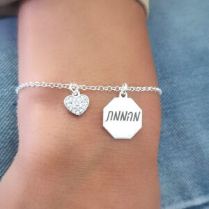 צמיד משושה עם חריטה