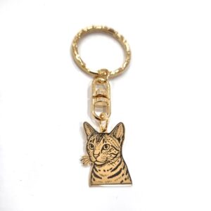 מחזיק מפתחות/שרשרת/צמיד "חתול אוסיקט" כ-2.5 ס"מ