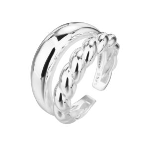 טבעת מסולסלת כפולה חלקה