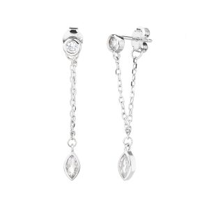 עגילי טיפה נופלת משובצת