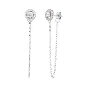 עגילי סוליטר עניבה משובץ