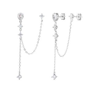 עגילי טיפה 2 חורים ריבוע