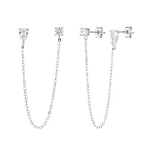 עגילי טיפה 2 חורים