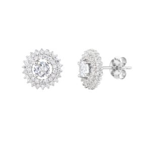 עגילי סוליטר עיגול