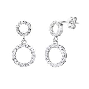 עגילי עיגול נופל משובץ