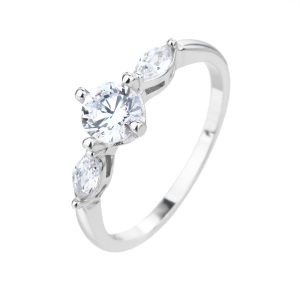 טבעת עיגול טיפה משובצת