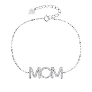 צמיד MOM משובץ
