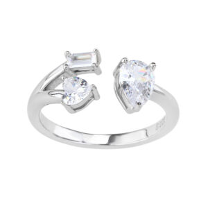 טבעת לב טיפה מלבן