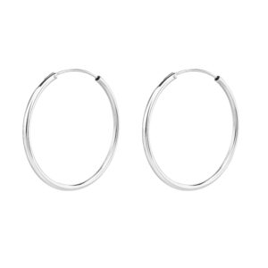 עגילי חישוק כסף 35 mm