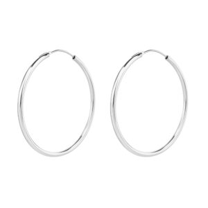 עגילי חישוק כסף 40 mm