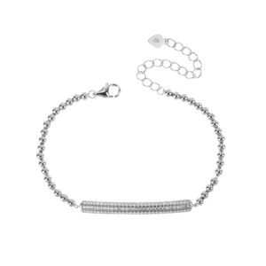 צמיד כדורים פלטה משובצת