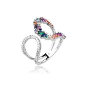 טבעת חצי בגאט ציבעוני חצי